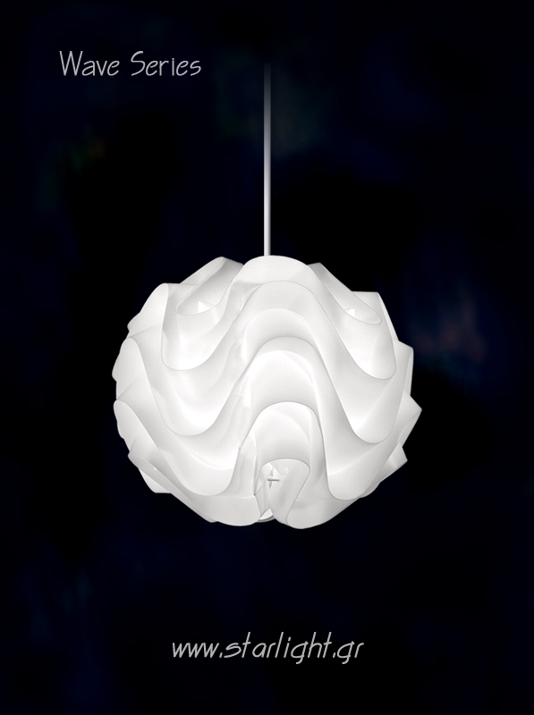 Pendant Light Fixture Wave in White.