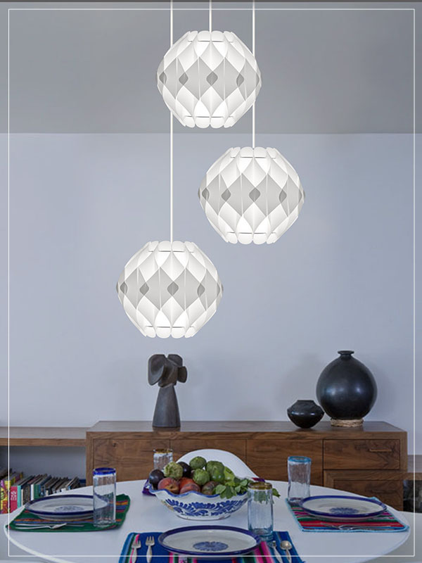 Contemporary Modular light fixture Nova in Dining Room.