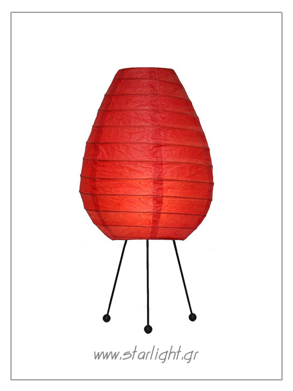 Egg shaped oval rice paper & baboo lamp.