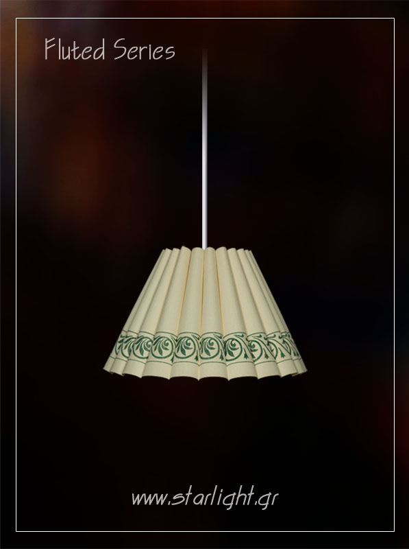 Pendant fluted lampshade in white.