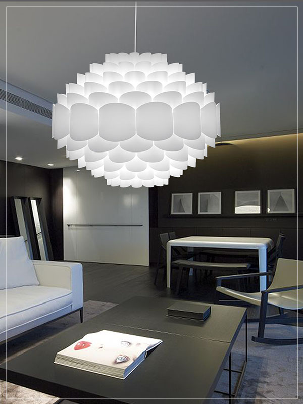 Pendant Light Fixture Galaxy in a Living Room.