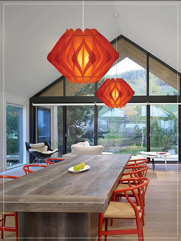 Modern Red Lamp Shade Ravena in a house.