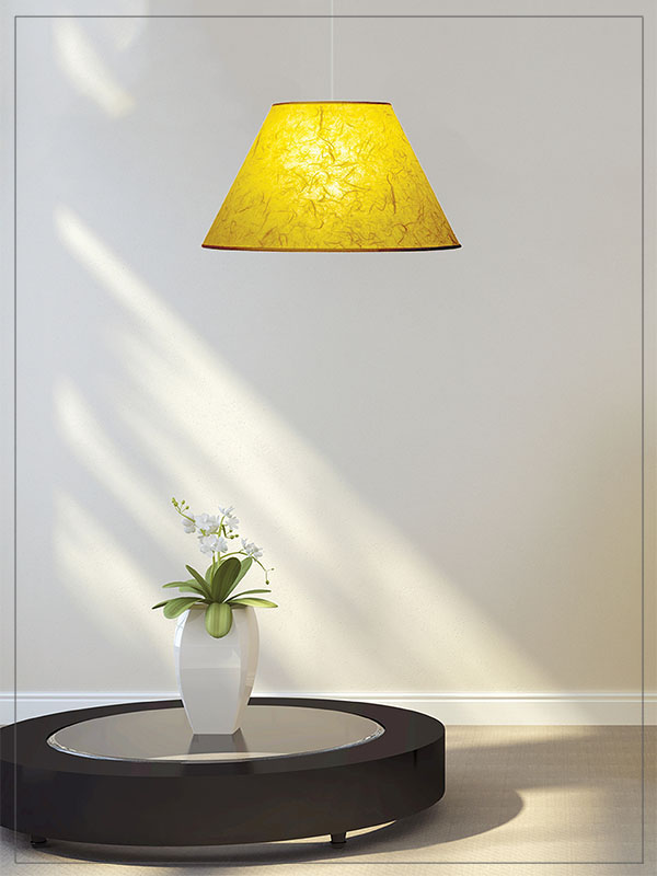 Mulberry Cone Lamp Shade in a house.