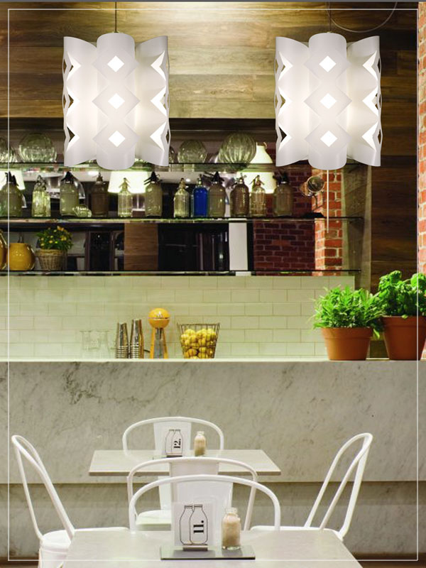 DIY modern lampshade Domus series in a cafe.